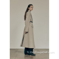 Femmes personnalisées Minimalisme Pure Couleur Pure Trench Coat